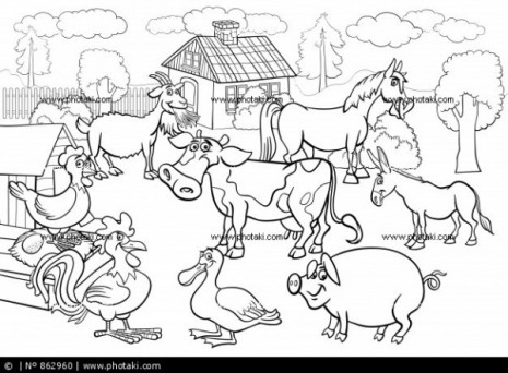 animales-de-granja-historieta-para-libro-para-colorear_862960