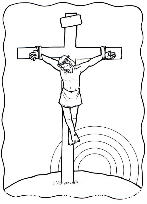 Dibujo de una cruz para colorear en Semana Santa | Colorear imágenes