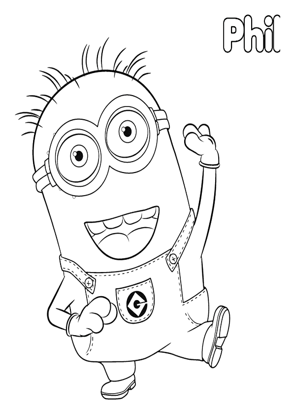 images of coloring pages minions phil - photo #20