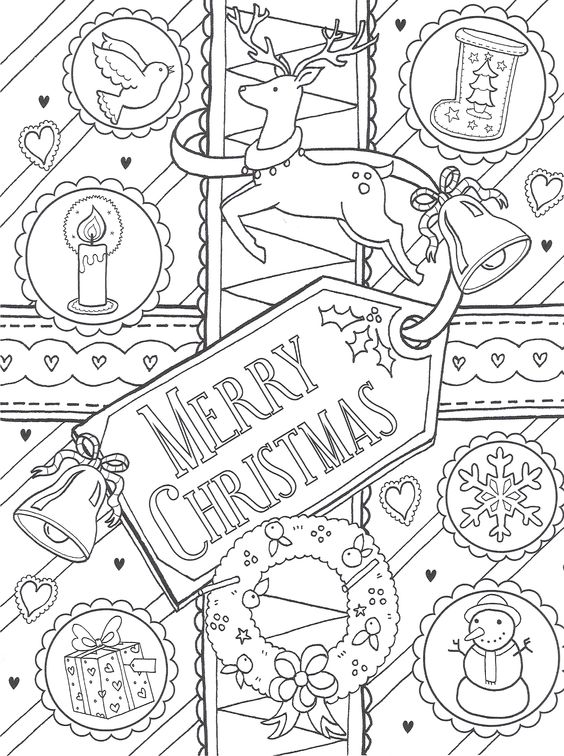 Imágenes para colorear de "Merry Christmas" | Colorear imágenes