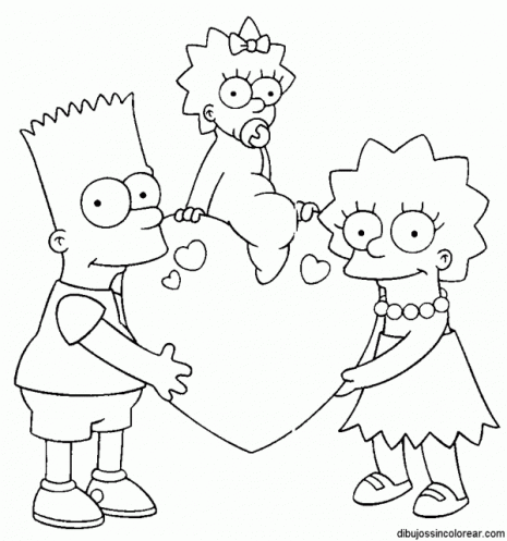 Bart-Maggie-And-Lisa-Para-Colorear