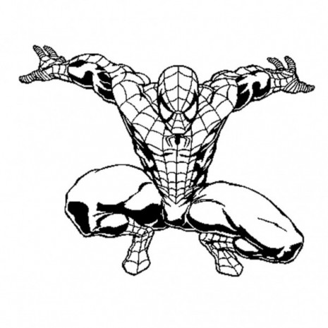 Dibujos-para-colorear-de-Spiderman-saltando