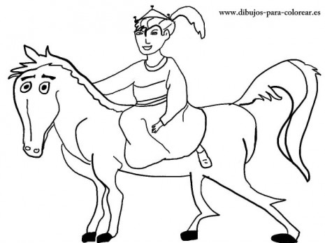 Dibujos-para-colorear-princesa-y-caballo