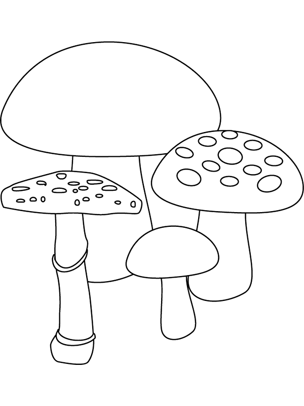 Dibujo de un hongo para imprimir y colorear - Dibujando con Vani