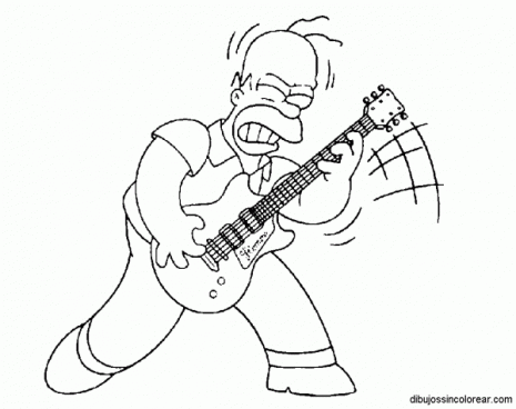 homer simpson colorear guitarra