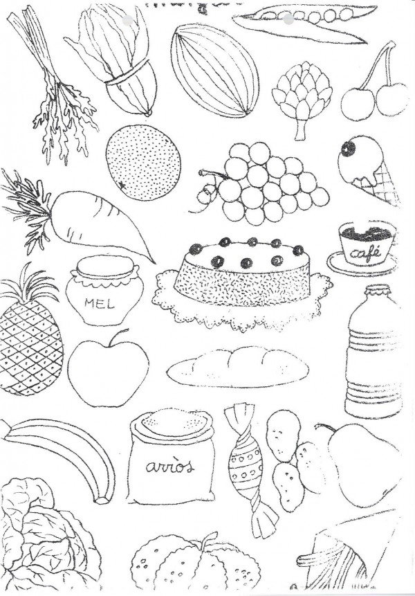 Dibujos De Alimentos Nutritivos Para Colorear