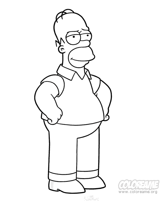Dibujos de Homero Simpson para colorear en familia | Colorear imágenes