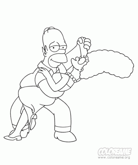 simpsons-homer-marge-colorear