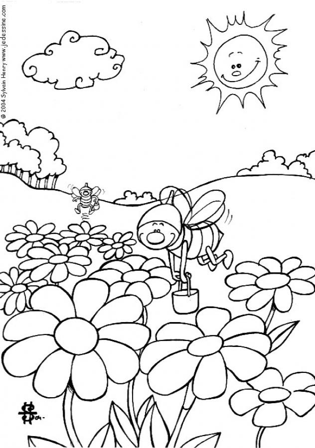feliz-dia-de-la-primavera-para-pintar-les-abeilles-55637