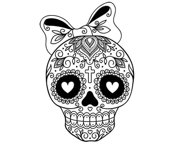 tuberculosis pedir Tipo delantero Dibujos de calaveras mexicanas para colorear en Halloween o Día de los  Muertos | Colorear imágenes