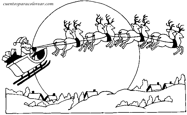 Dibujos de Papá Noel con trineo | Colorear imágenes