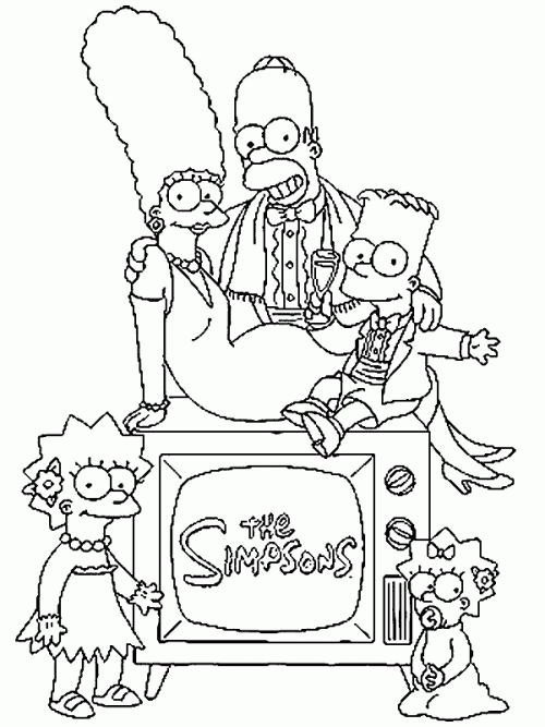 La familia Simpson para pintar | Colorear imágenes