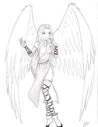 Dibujos para colorear de chicas Animé y del ángel Animé | Colorear imágenes