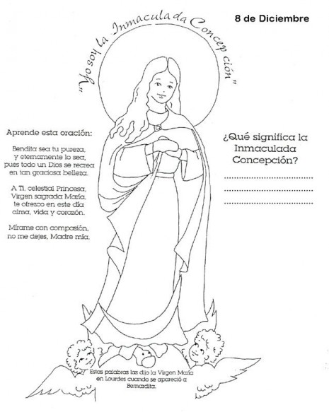 La Inmaculada Concepción de María para colorear | Colorear imágenes