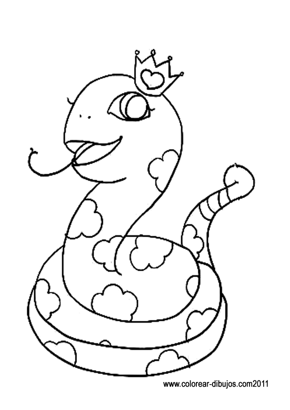 Dibujos infantiles de serpientes para colorear Imágenes