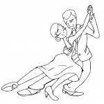 Bailarines de tango para pintar