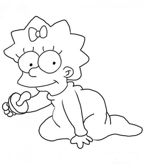 Maggie-Simpson-Coloring-Page