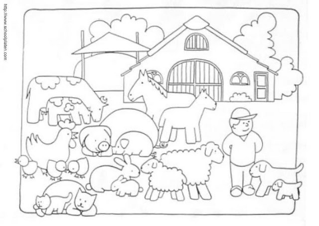 Dibujos Infantiles De Granjas Con Animales Para Pintar Colorear