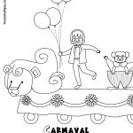Dibujos infantiles de Carnaval para imprimir y pintar