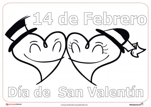  Dibujos del   de febrero – Día de San Valentín para pintar
