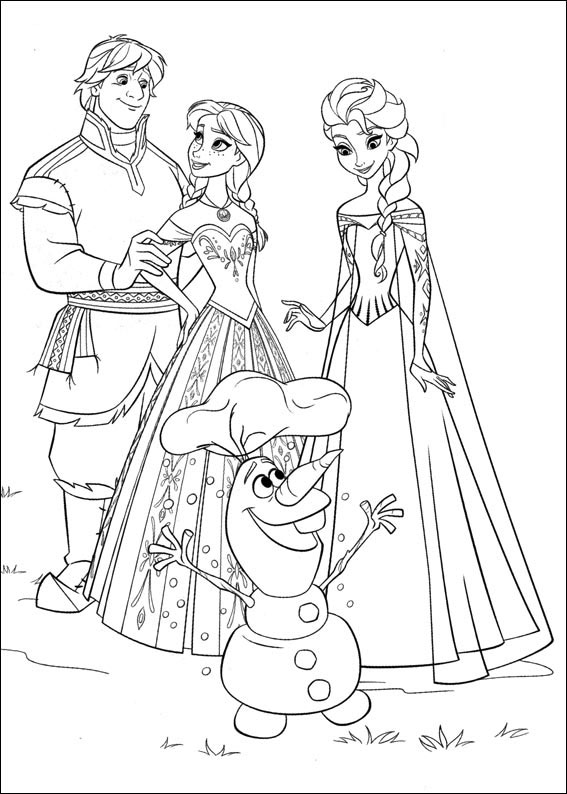 Dibujos de los personajes de Frozen para pintar | Colorear imágenes
