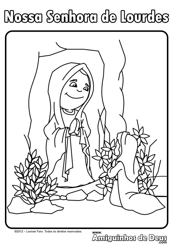 Día de Nuestra Señora de Lourdes para pintar Colorear