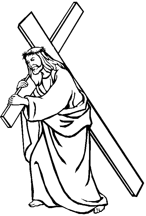 Dibujos de Jesucristo cargando la cruz para pintar, Crucifixión y Ascenso  de Cristo | Colorear imágenes