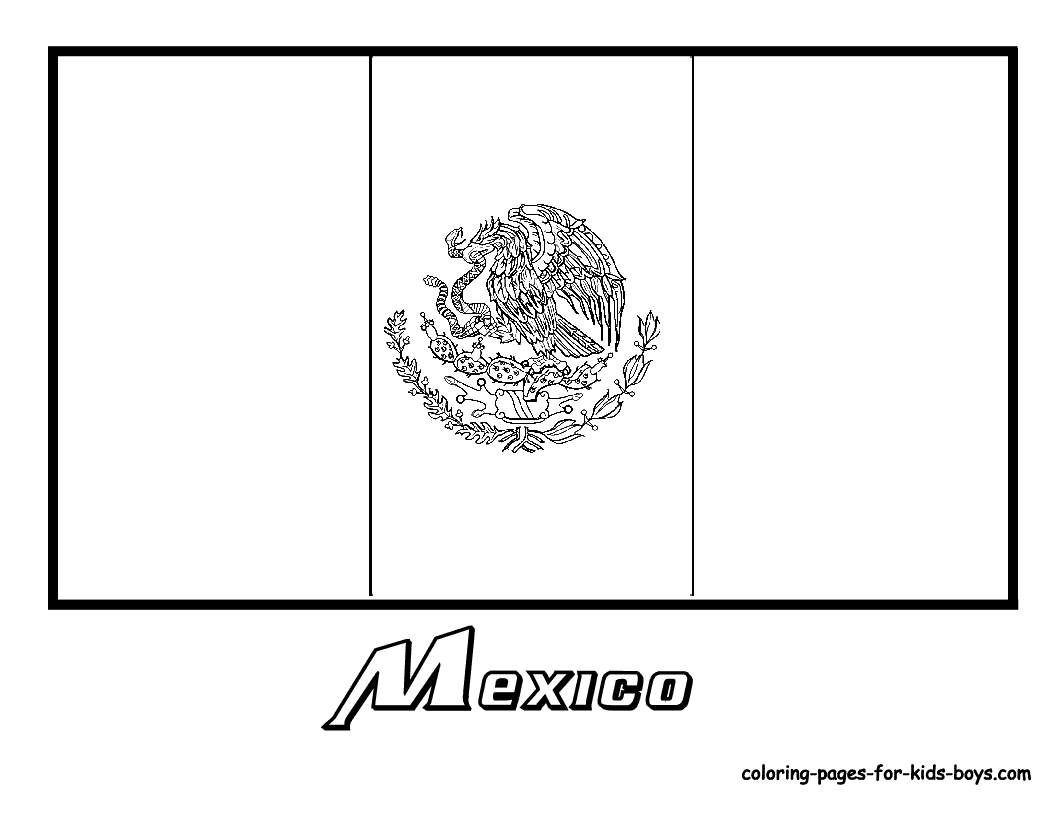 Dibujos de la Bandera de México para descargar, imprimir y pintar