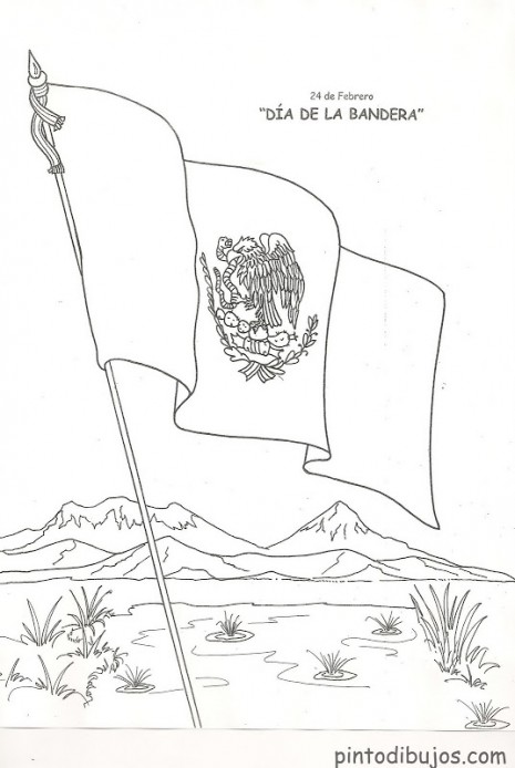 Día de la Bandera de México para pintar | Colorear imágenes