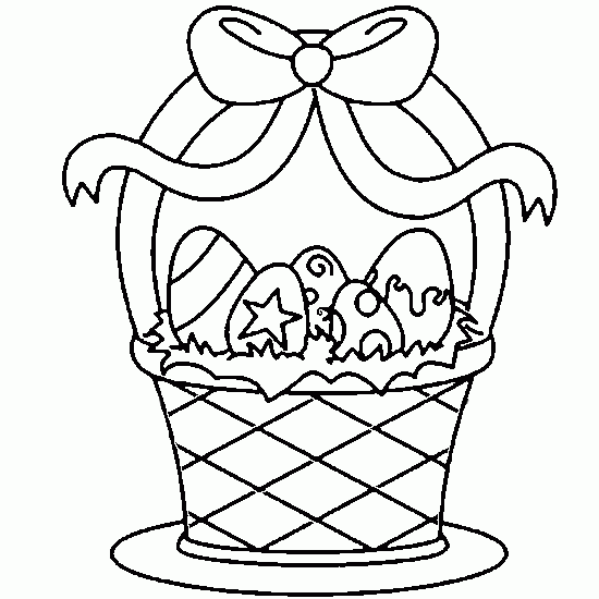 Dibujos de canastas con huevos de Pascua para pintar