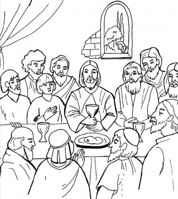 Dibujos de la Ultima Cena de Jesús para pintar | Colorear imágenes