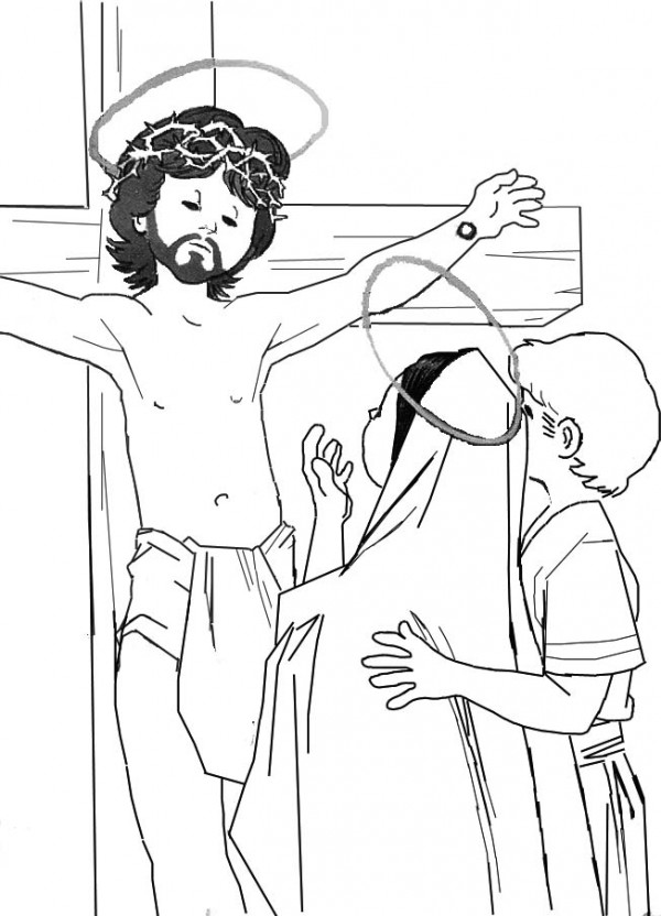Dibujos de Jesucristo cargando la cruz para pintar, Crucifixión y