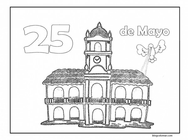 Muchos dibujos para pintar del Cabildo de Buenos Aires y del   de mayo de