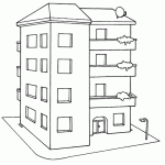 Dibujos de edificios fáciles para colorear