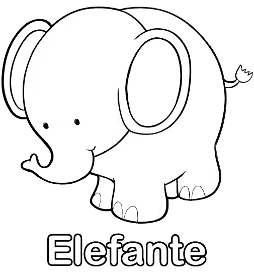 Dibujos fáciles de elefantes para pintar | Colorear imágenes