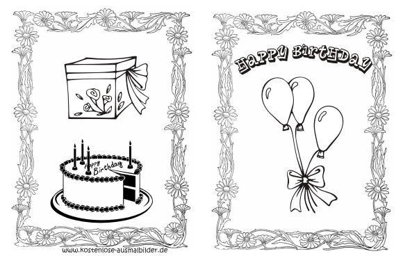 Invitaciones de Cumpleaños originales para imprimir y colorear