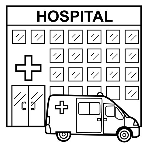  Dibujos de hospitales para colorear