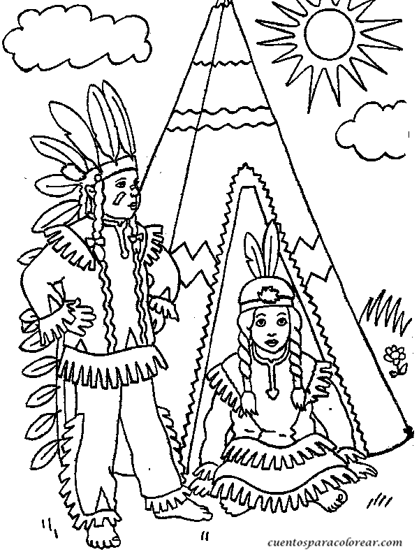 Dibujos de indígenas para imprimir y colorear | Colorear imágenes