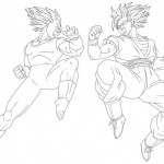 Dibujo de Goku y Vegeta para imprimir y colorear