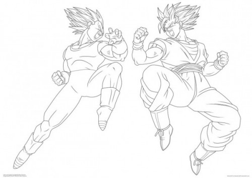 Dibujo de Goku y Vegeta para imprimir y colorear | Colorear imágenes
