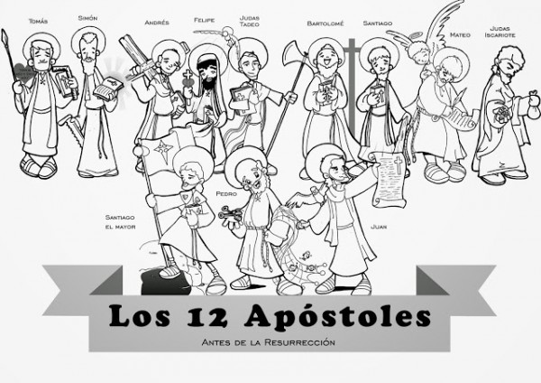 Jesús resucitando para colorear: Pintando a Jesús de Nazaret con sus doce  apóstoles | Colorear imágenes