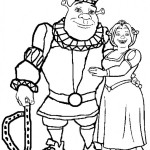 Dibujos de Fiona y Shrek para imprimir y pintar