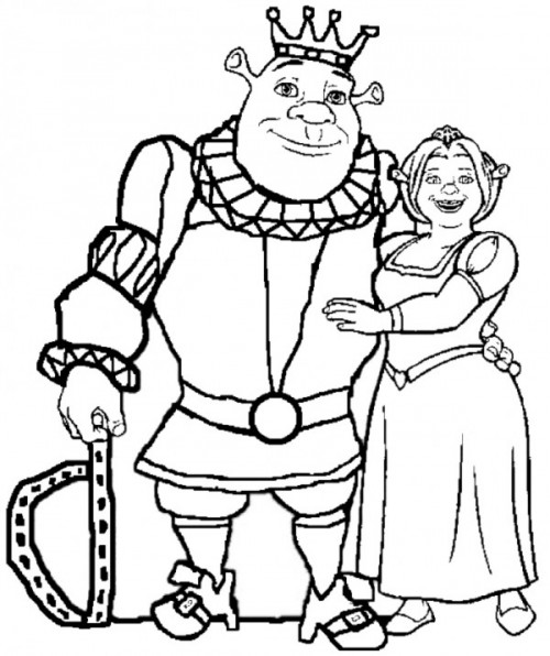 Dibujos de Fiona y Shrek para imprimir y pintar | Colorear imágenes