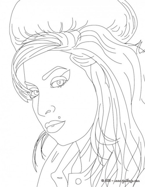 Imágenes de caricaturas para pintar de Any Winehouse | Colorear imágenes