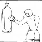 Imágenes de boxeo para colorear: Boxeadores peleando para pintar