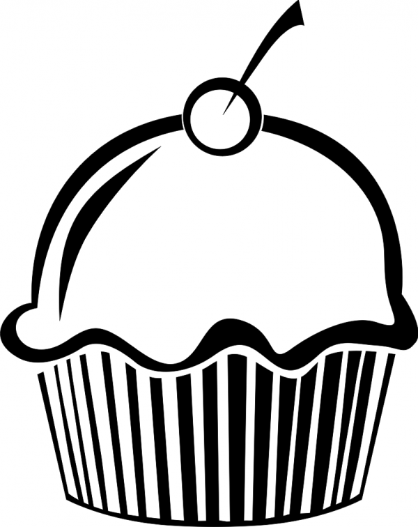 Dibujo de cupcakes en un soporte