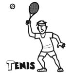 Imágenes de tenis para colorear: Tenistas para pintar