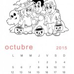 Calendarios Octubre 2015 para descargar, imprimir y pintar