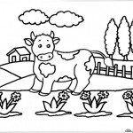 Paisajes con vacas – Dibujos para imprimir y colorear