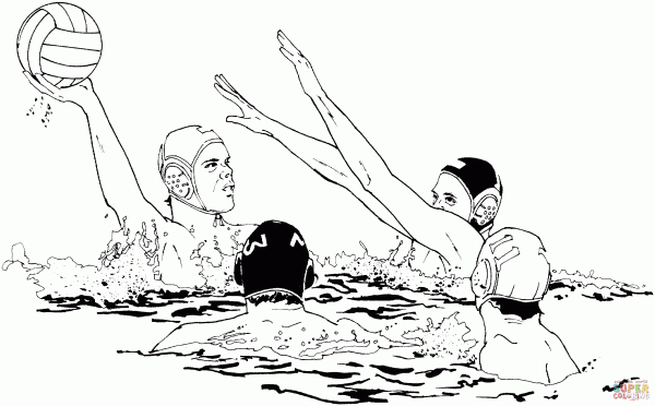playing-water-polo-coloring-page